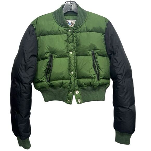 Dsquared 2 Cropped Bomber Puffer Down Jacket Short Coat Green Rare Women’s 44 S - Picture 4 of 12